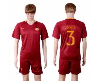 Roma #3 Jesus Red Home Soccer Club Jersey