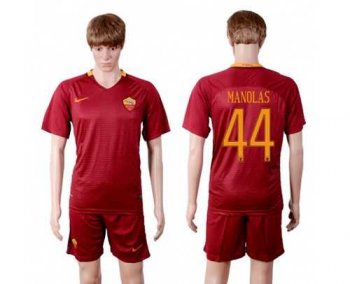 Roma #44 Manolas Red Home Soccer Club Jersey