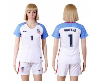 Women's USA #1 Howard Home Soccer Country Jersey