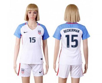 Women's USA #15 Beckerman Home Soccer Country Jersey