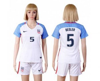 Women's USA #5 Besler Home Soccer Country Jersey