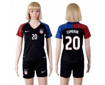 Women's USA #20 Cameron Away Soccer Country Jersey