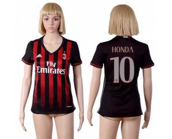 Women's AC Milan #10 Honda Home Soccer Club Jersey