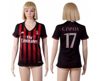 Women's AC Milan #17 C.Zapata Home Soccer Club Jersey