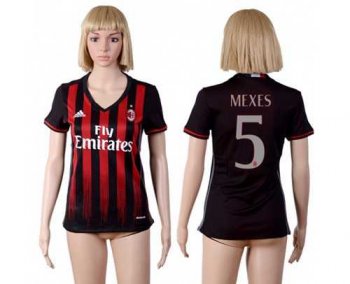 Women's AC Milan #5 Mexes Home Soccer Club Jersey