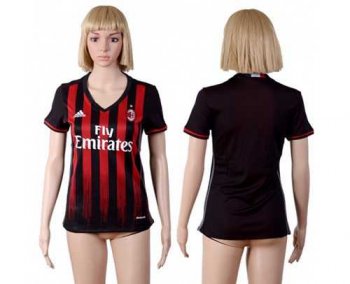 Women's AC Milan Blank Home Soccer Club Jersey