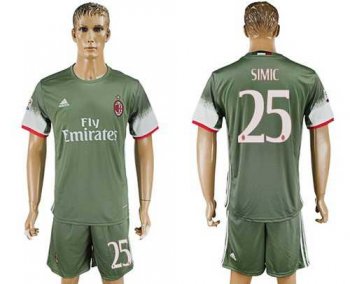 AC Milan #25 Simic Sec Away Soccer Club Jersey