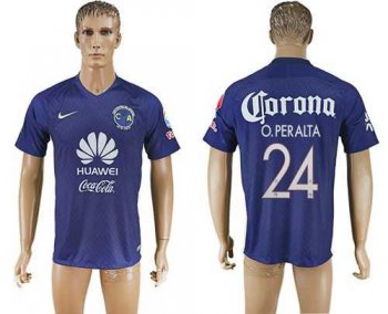 America #24 O.Peralta Blue Soccer Club Jersey