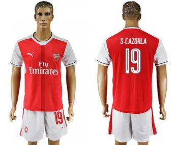 Arsenal #19 S.Cazorla Champions League Home Soccer Club Jersey