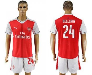 Arsenal #24 Bellerin Champions League Home Soccer Club Jersey