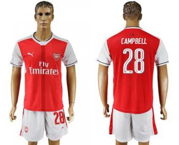 Arsenal #28 Campbell Champions League Home Soccer Club Jersey