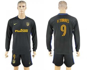 Atletico Madrid #9 F.Torres Away Long Sleeves Soccer Club Jersey