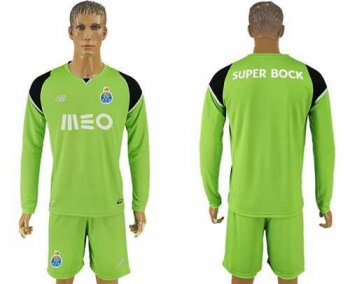 Oporto Blank Green Goalkeeper Long Sleeves Soccer Club Jersey