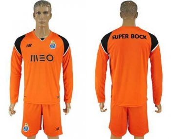 Oporto Blank Orange Goalkeeper Long Sleeves Soccer Club Jersey