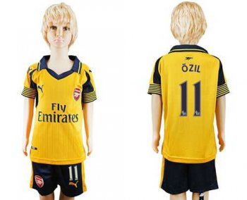 Arsenal #11 Ozil Away Kid Soccer Club Jersey