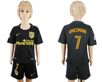 Atletico Madrid #7 Griezmann Away Kid Soccer Club Jersey