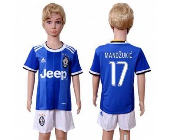 Juventus #17 Mandzukic Away Kid Soccer Club Jersey