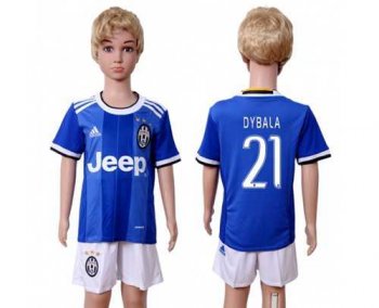 Juventus #21 Dybala Away Kid Soccer Club Jersey