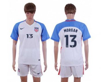 USA #13 Morgan Home Soccer Country Jersey