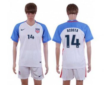 USA #14 Acosta Home Soccer Country Jersey