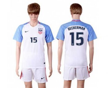 USA #15 Beckerman Home(Three Star) Soccer Country Jersey