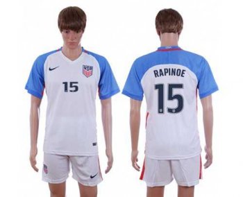 USA #15 Rapinoe Home Soccer Country Jersey