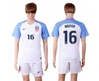 USA #16 Nguyen Home(Three Star) Soccer Country Jersey