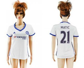 Women's Chelsea #21 Matic Sec Away Soccer Club Jersey