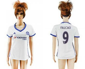 Women's Chelsea #9 Falcao Sec Away Soccer Club Jersey