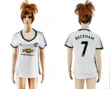 Women's Manchester United #7 Beckham Sec Away Soccer Club Jersey