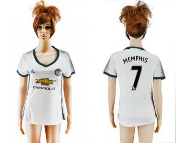 Women's Manchester United #7 Memphis Sec Away Soccer Club Jersey