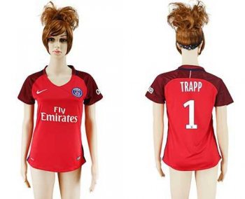 Women's Paris Saint-Germain #1 Trapp Away Soccer Club Jersey