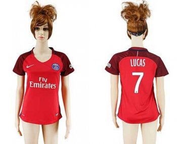 Women's Paris Saint-Germain #7 Lucas Away Soccer Club Jersey