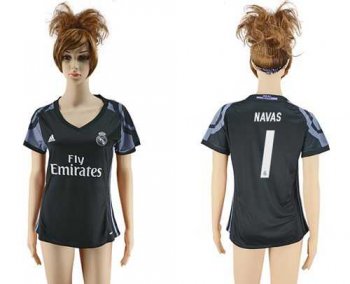 Women's Real Madrid #1 Navas Sec Away Soccer Club Jersey