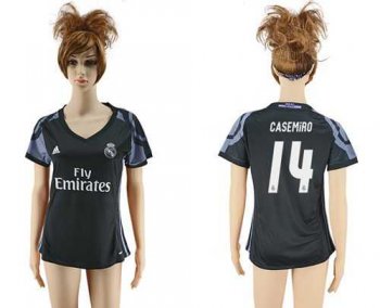 Women's Real Madrid #14 Casemiro Sec Away Soccer Club Jersey