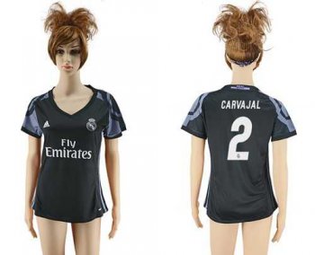 Women's Real Madrid #2 Carvajal Sec Away Soccer Club Jersey