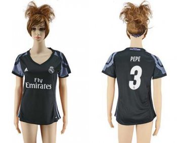 Women's Real Madrid #3 Pepe Sec Away Soccer Club Jersey