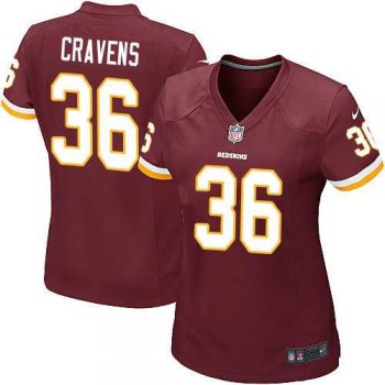 Women's Nike Washington Redskins #36 Su'a Cravens Game Burgundy Red Team Color NFL Jersey