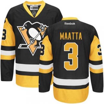 Men's Pittsburgh Penguins #3 Olli Maatta Reebok Black Premier Jersey