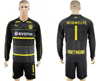 Dortmund #1 Weidenfeller Away Long Sleeves Soccer Club Jersey