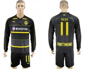 Dortmund #11 Reus Away Long Sleeves Soccer Club Jersey