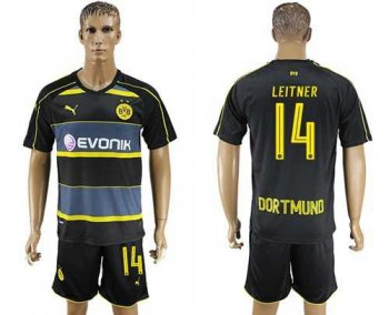 Dortmund #14 Leitner Away Soccer Club Jersey