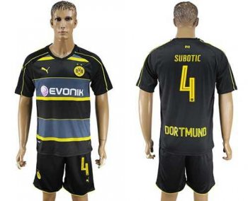 Dortmund #4 Subotic Away Soccer Club Jersey