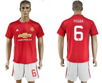 Manchester United #6 Pogba Home League Soccer Club Jersey