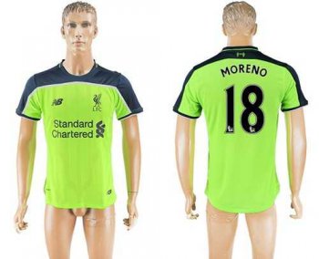 Liverpool #18 Moreno Sec Away Soccer Club Jersey