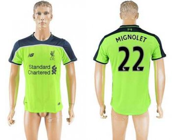 Liverpool #22 Mignolet Sec Away Soccer Club Jersey