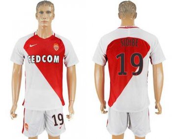 Monaco #19 Sidibe Home Soccer Club Jersey