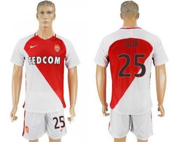 Monaco #25 Glik Home Soccer Club Jersey