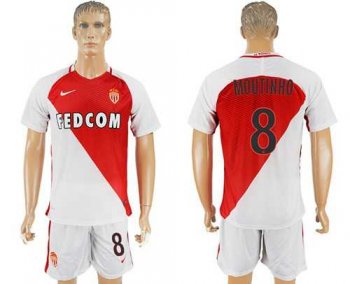 Monaco #8 Moutinho Home Soccer Club Jersey