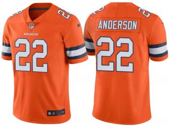 Men's Denver Broncos #22 C.J. Anderson Orange Color Rush Limited Jersey